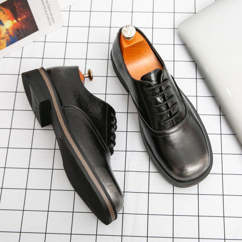 

Men s Height Enhancing Thick Sole Leather Derby Shoes - Versatile for Business, Formal, Casual, Wedding, and Groom Occasions. 44