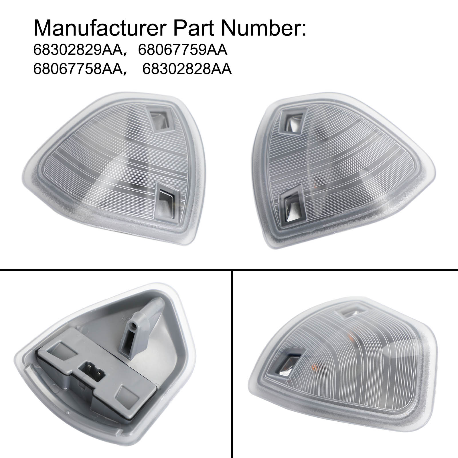 

Tow Mirror Turn Signal Smoked Light Set (LH + RH) for Dodge Ram 1500 2500 3500