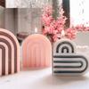 1pc Rainbow Arch Candle Silicone Mold Geometric U-Shaped Striped Abstract Aroma Candle Plaster Resin Mould Soap Tray Home Decor