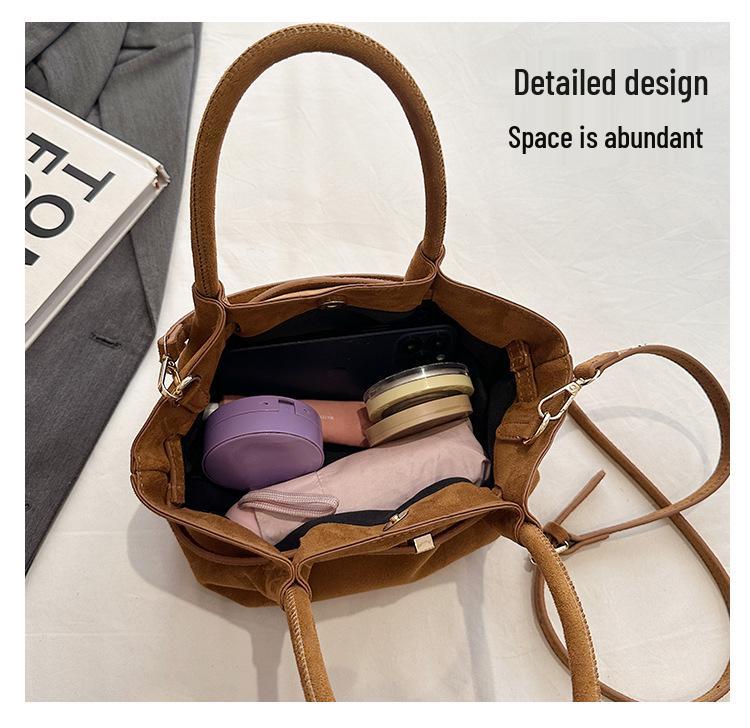 Women's Frosted Velvet Tote: 2025 Crossbody Commuter Handbag