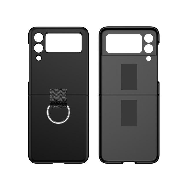 

2022 модний кольоровий тримач для каблучок для пальців для Samsung Galaxy Z Flip 3 5g Cover Антидетонаційні розкішні чохли для ПК для Flip3 чорний