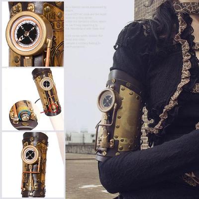 Steampunk Gothic Armor Cosplay Αξεσουάρ Pure Handmade Bracer από γνήσιο δέρμα Halloween Party Props Πυξίδα Διακόσμηση Μεσαιωνική πανοπλία για άνδρες Γυναικεία