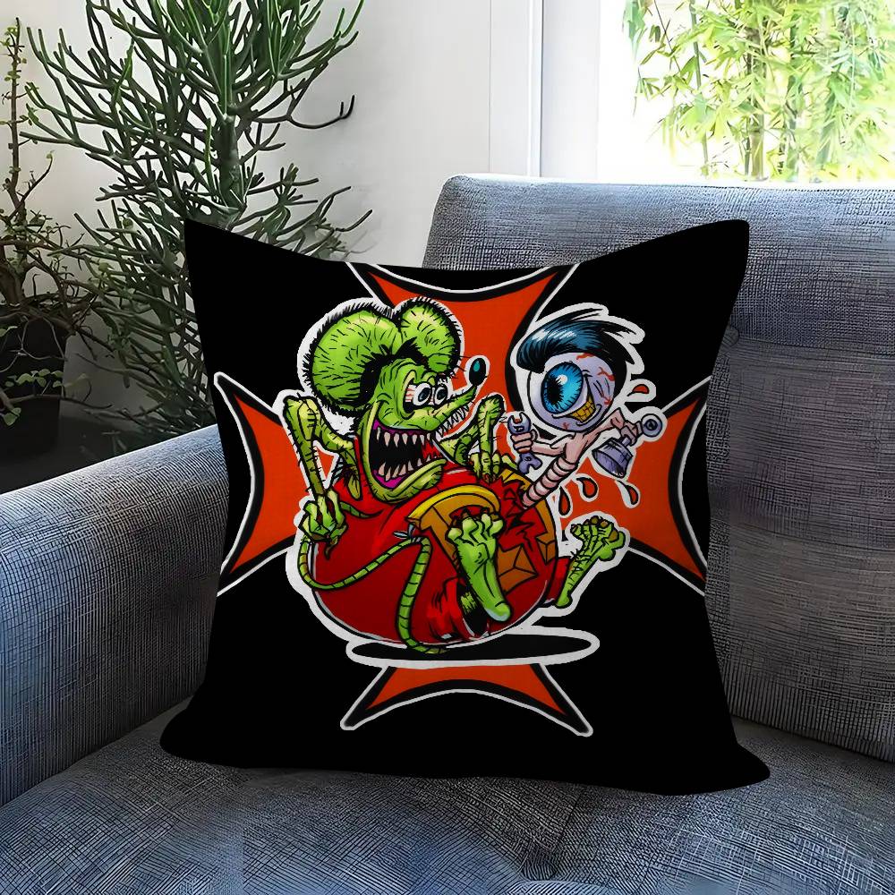 Personalized Pillow Cover Kids Bedroom Wild Party Decor Pillowcase Kid Birthday Shower Gift Anime Rat Fink Printed
