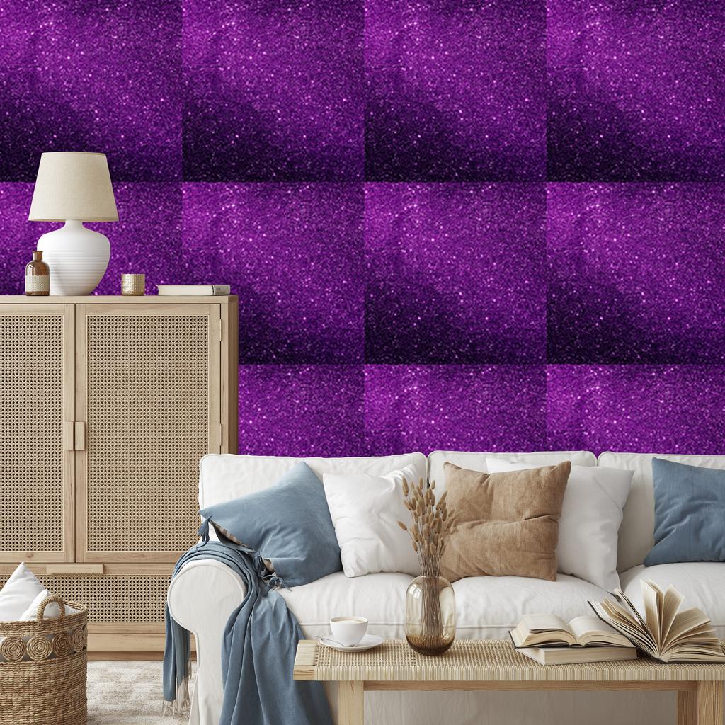 Violet, plum and indigo glitter wallpaper for living room and bedroom 50x1000