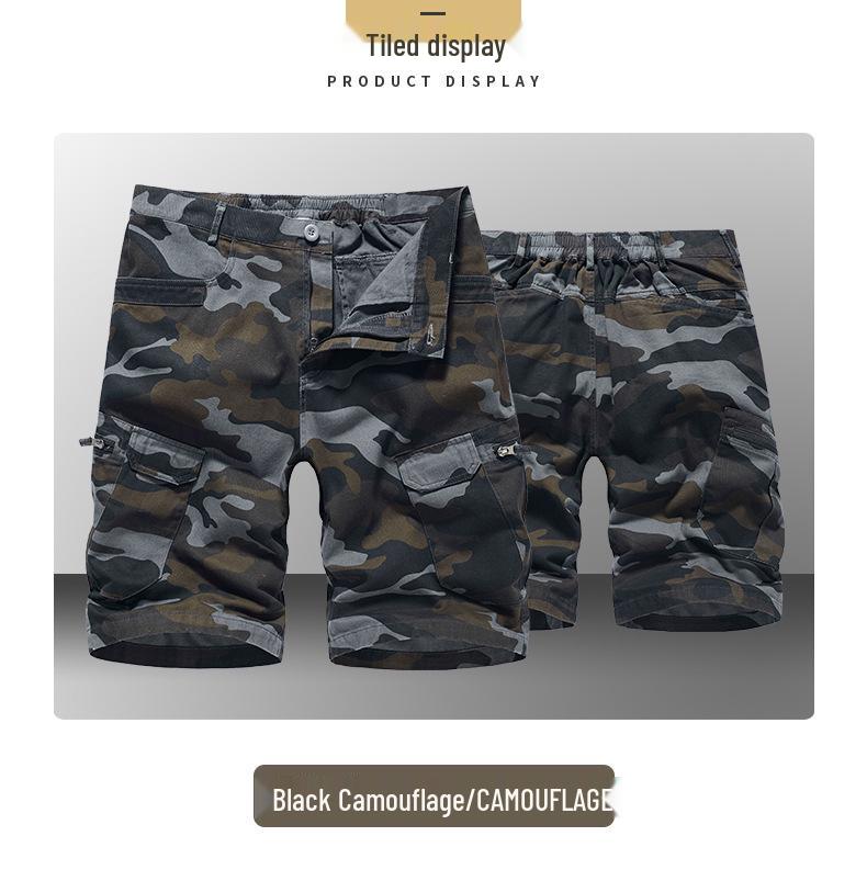 Summer Men's Camouflage Casual Five-Point Work Shorts - European Size, Loose Fit