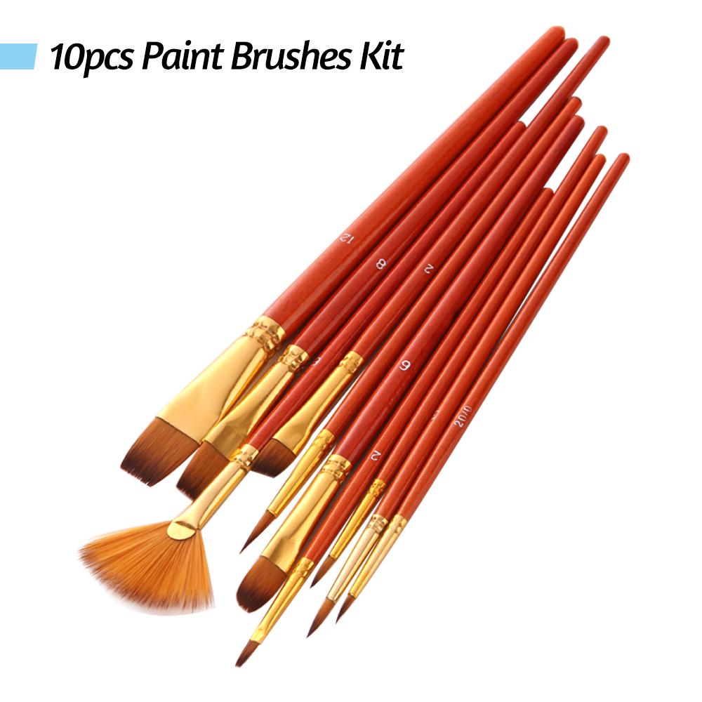 10-teiliges Pinsel-Set, Künstler-Pinsel, mehrere Medium-Pinsel mit Nylonhaar für Künstler