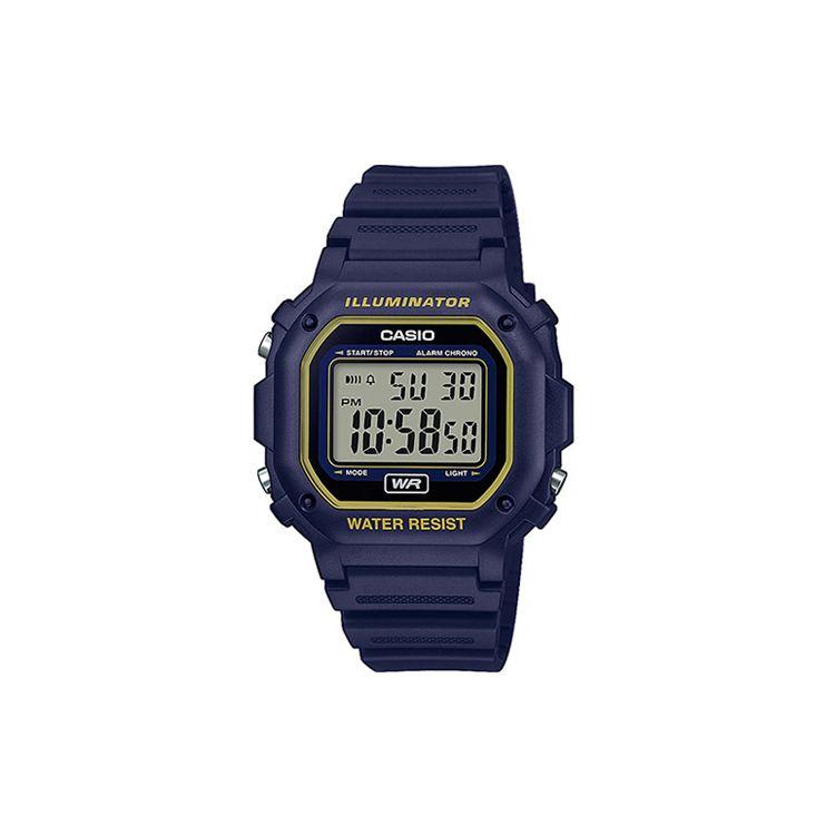 Casio Youth Series Silicone Square Classic Watch Quartz Movement Resin Strap Men watches Blue F-108WH-2A2EF Regular Watch Box,Blue Strap