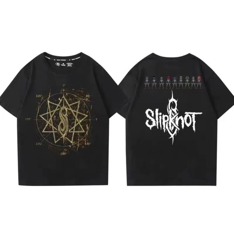 Slipknots Heavy Unisextal Band Tričko s potiskem Unisex Bavlněné tričko Hudební Grafika Tričko Harajuku Streetwear Nadměrná trička Unisex