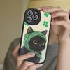 A Cute Comic Cat Phone Case For IPhone 16 15 14 13 12 11 Pro Max Plus Leather Cover