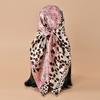 90*90cm Leopard Printed Square Scarf Women Luxury Designers Scarf Fashion Dot Headband Matte Satin Silk Hair Band Handkerchief