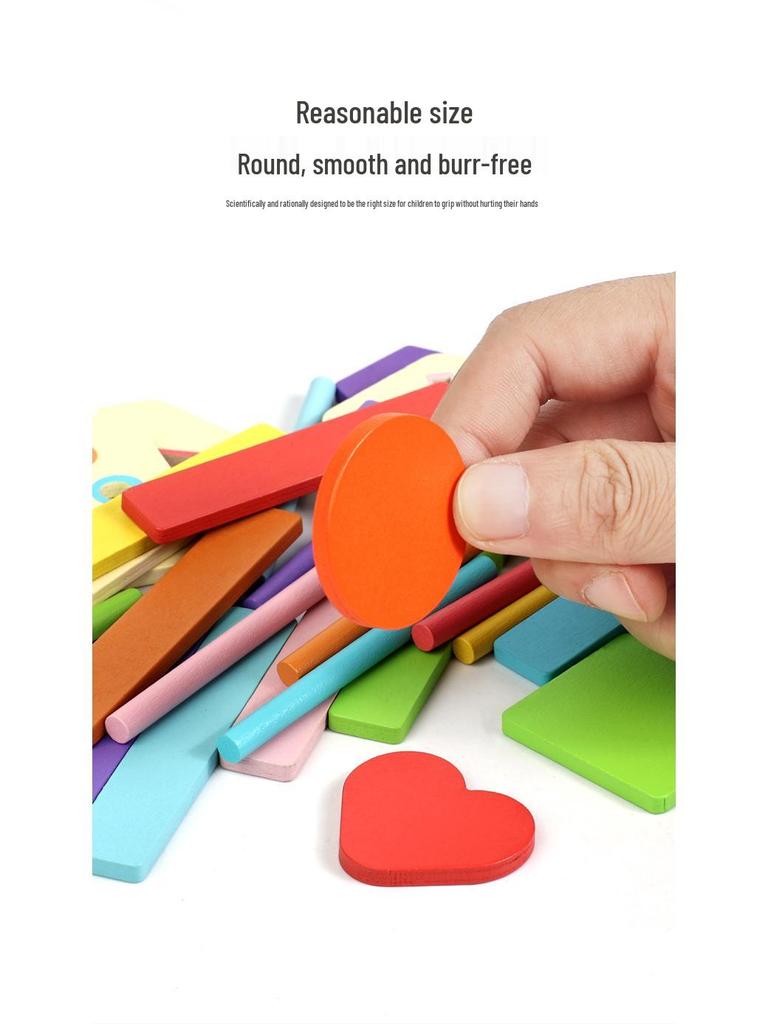 Montessori Wooden Color and Shape Sorting Cup Set for Early Learning and Grip Development 