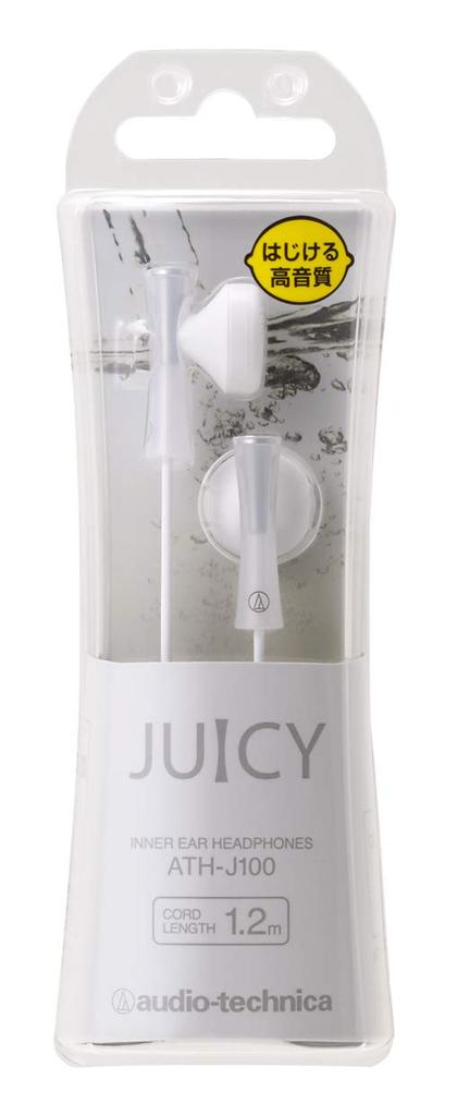 Audio Technica JUICY Earphone Inner Ear Type White WH ATH-J100