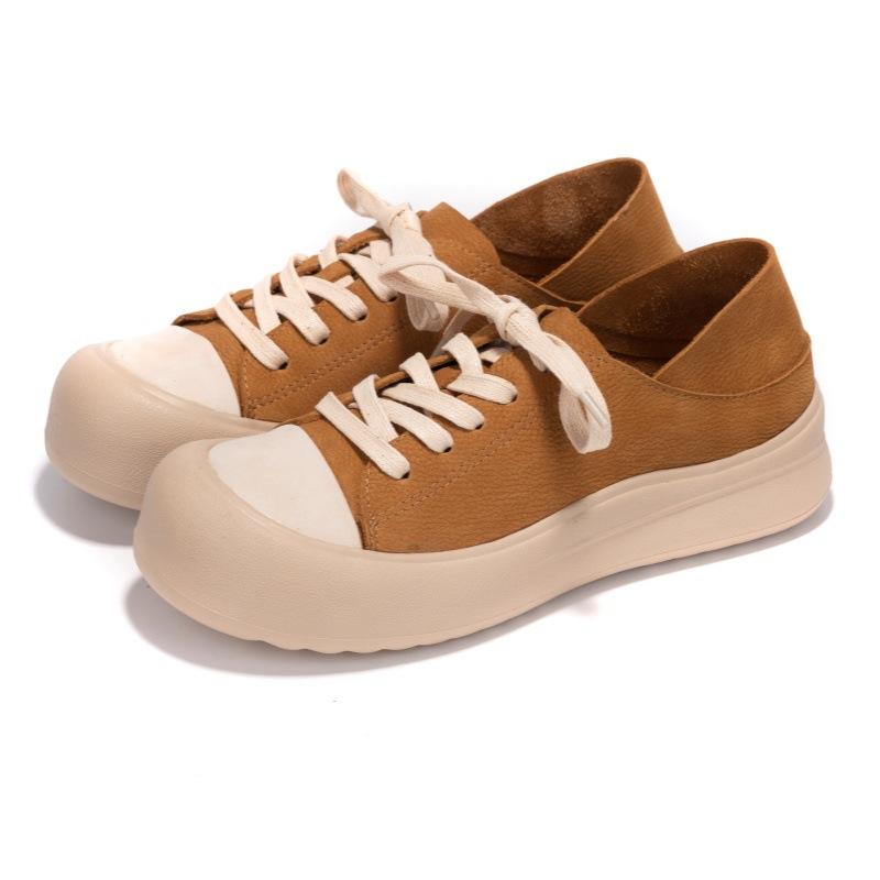 

Женские повседневные туфли из первого слоя коровьей кожи в стиле ретро, новинка весенне-летней коллекции, на толстой подошве, на шнуровке 40