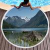 Natural Scenery Round Beach Towel Abstract Mountain Landscape Beach Blanket Sand Free Quick Dry Circle Bath Towel Soft Yoga Mat