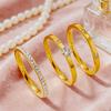 3pcs Set Trendy Charm Shining Zircon Gold Color Stainless Steel Plain Ring Set for Men Women Couple Stackable Rings Jewelry Gift