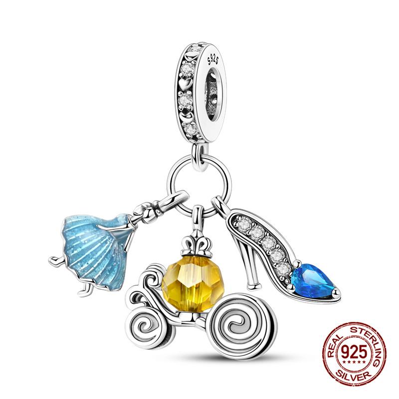 Charms Copper Three-In-One Series Charms Beads Fit 3Mm Original Bracelet Womens Diy Fine Jewelry Gifts