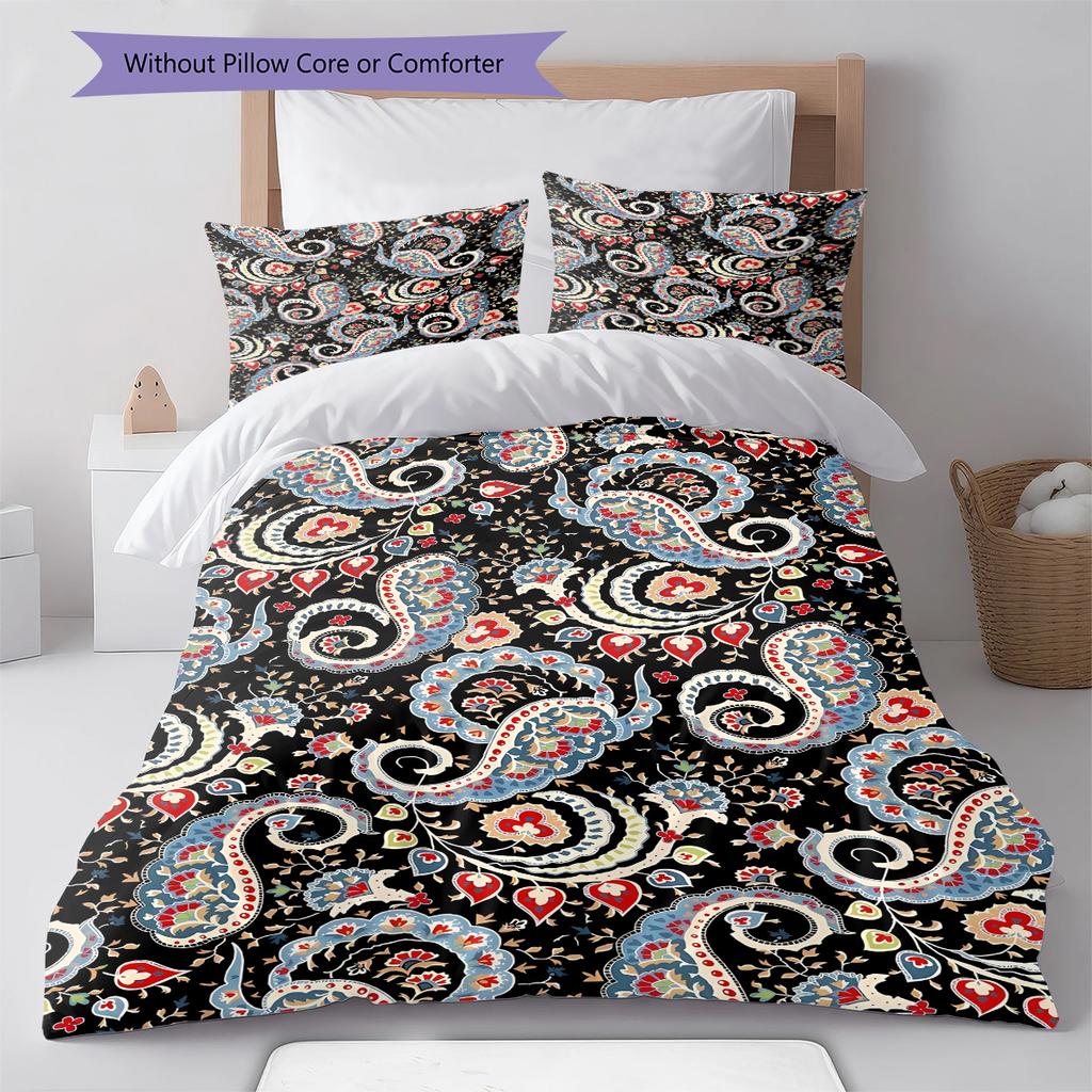 Paisley Pattern Pattern Bedding Quilt Set Quilt Cover Pillowcase Home Decoration Gift (1 * duvet cover + 2 * pillowcase, without core)