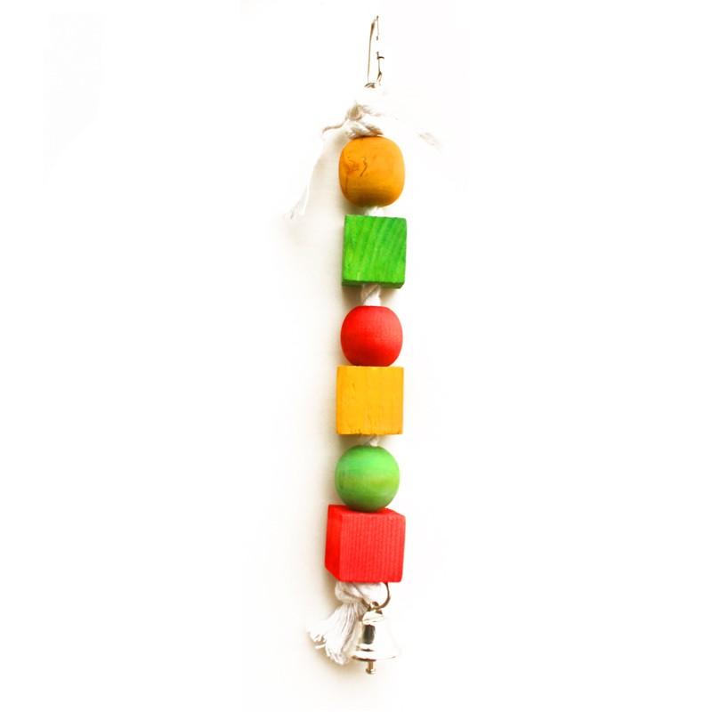 Bird Parrot Toys Natural Wood Chewing Toy Bird Cage Toys Hanging Swing Hammock Climbing Ladders for Small Parakeets