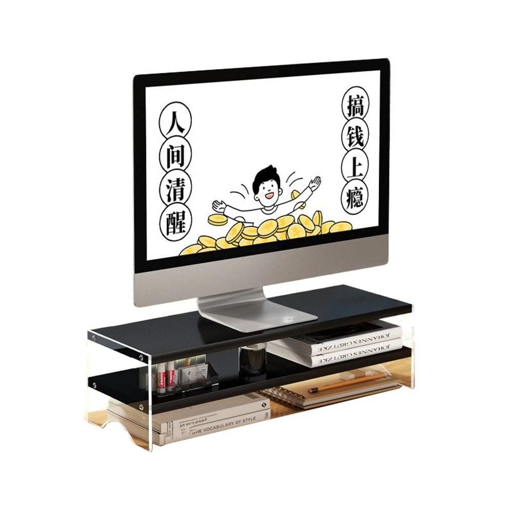 Single/Double Layers Acrylic Floating Computer Stand Protect Neck Comfortable Viewing Height Desktop Laptop Riser