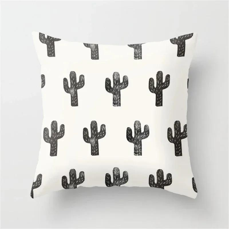 Black and White Cushion Cover Geometric Polyester Throw Pillow Covers Decorative 45x45cm Couch Pillows Fashion Nordic Pillowcase