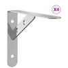 Shelf Brackets 4 pcs 20 x 2.5 x 14 cm Silver Stainless Steel