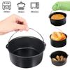 8/7/6 Inch Non-Stick Baking Mold Air Fryer Pot Round Tray Pan Roasting Pizza Cake Basket Bakeware Kitchen Bar Cooking Accessory