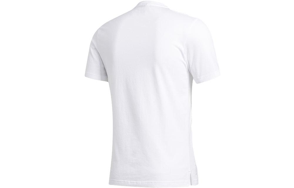 adidas T Shirts Men's White Crew Neck Moderate Straight Fit FT2753