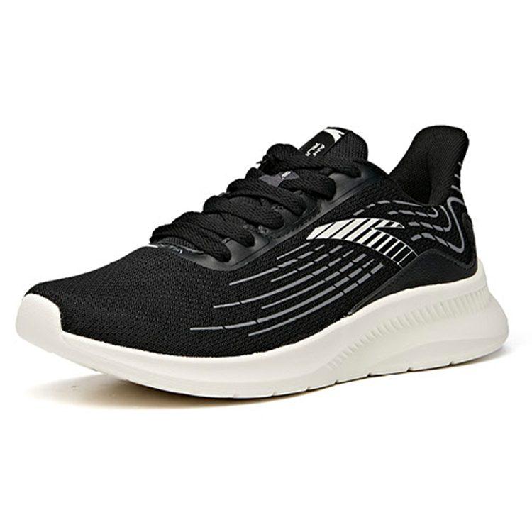 Anta Cushioning Slip Resistant Abrasion Resistant Breathable Lightweight Low top Running Shoes Men's Black Gray White 112115577-1
