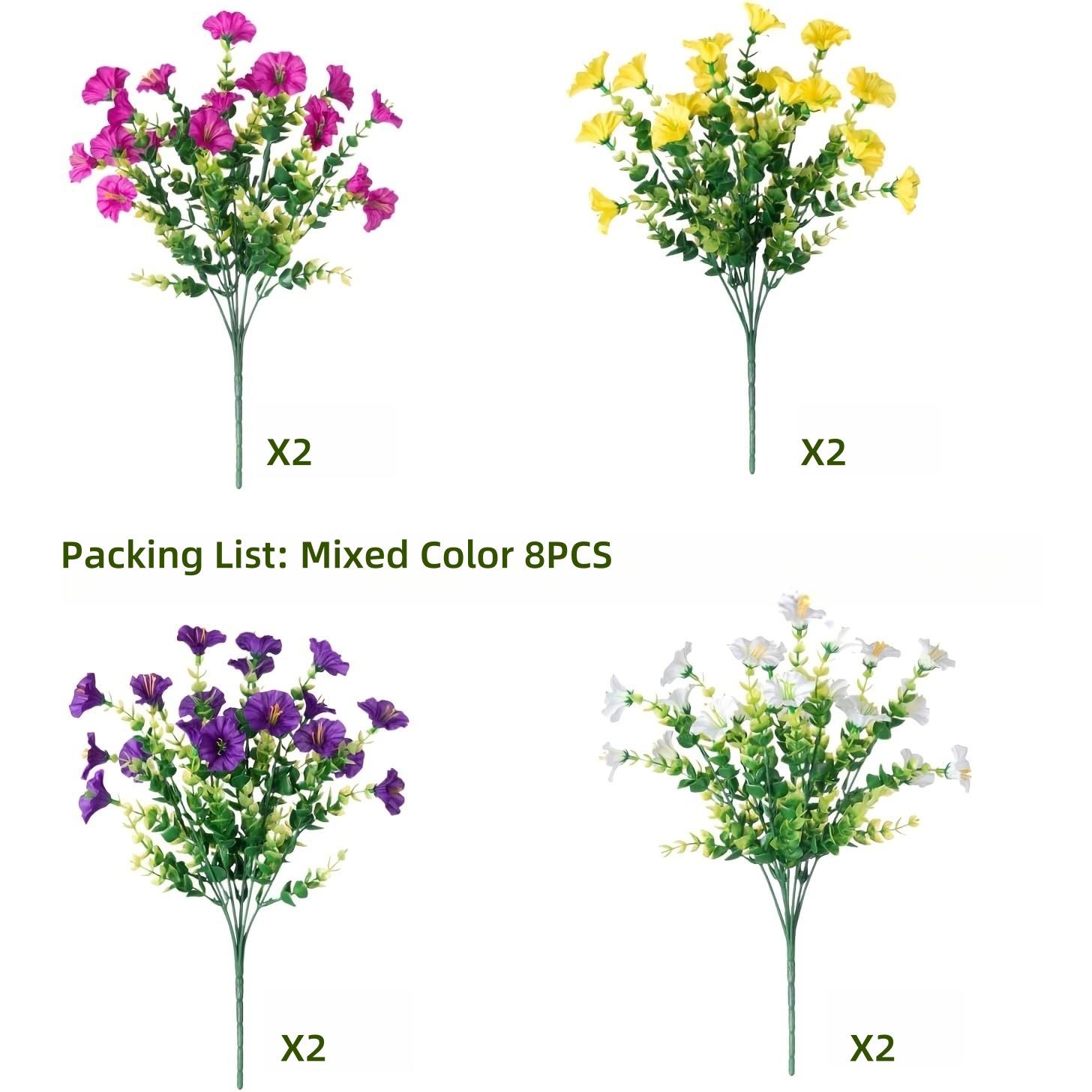 

8pcs of artificial flowers with UV protection - suitable for indoor and outdoor decoration, courtyards and seasonal celebrations