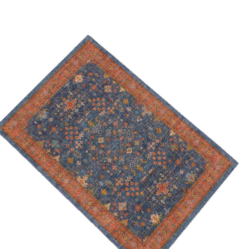 Retro Persian Crystal Velvet Non-Slip Hallway Door Mat - Dirt & Wear Resistant Floor Pad for Bathroom & Hotel.