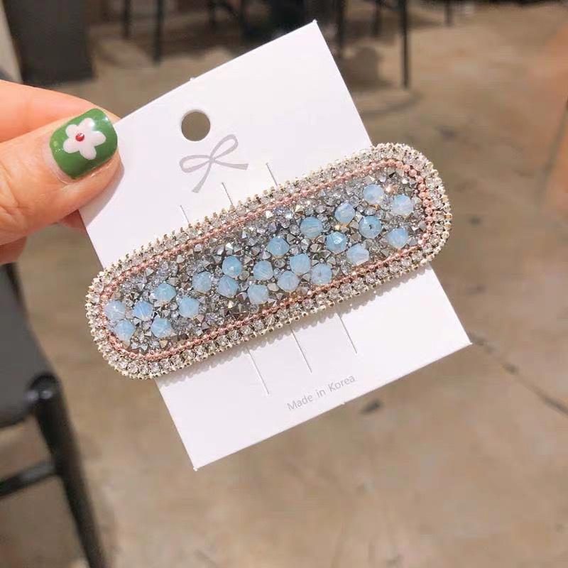 1PC Ins Square Waterdrop Bling Crystal Hairpins Headwear for Women Girls Rhinestone Hair Clips Pins Barrette Hair Accessories