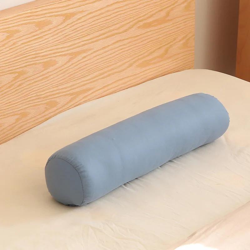Soild color Cotton Cylindrical Cushion Bed Waist Cushion Long Comfortable Pillow Neck Bolster Pillow Roll Headrest Removable