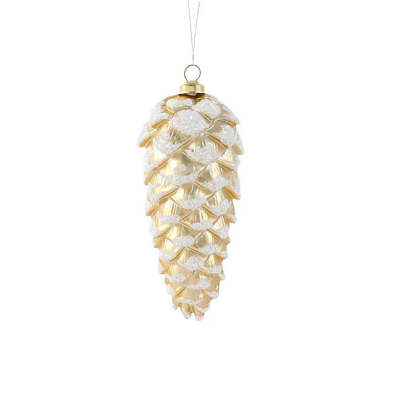 Vintage Gold & Silver Pine Cone Acorn Ornaments for Christmas Tree Decoration