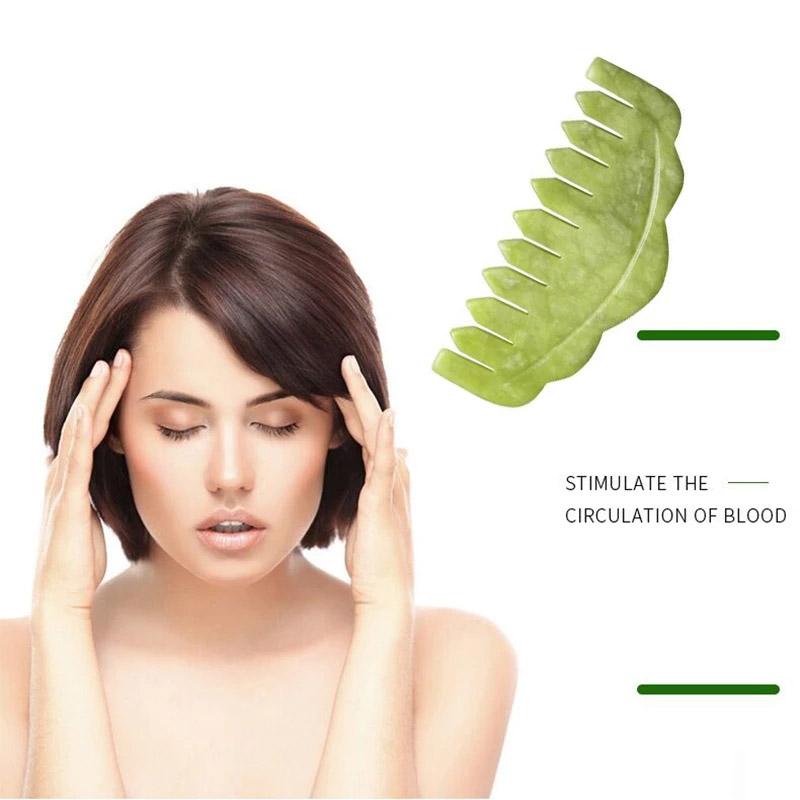 Natural Jade Massage Comb Set For Head Spa Acupuncture Therapy Trigger Point Relaxation Beauty Scraping Tool Jade Massager