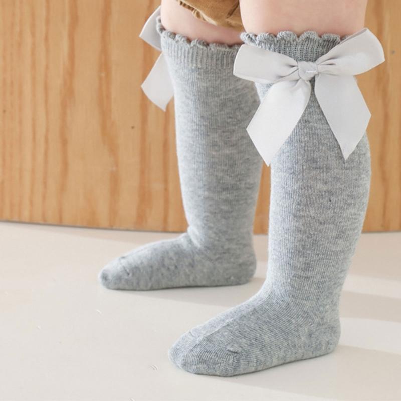6 Pairs Long Boot Socks Leg Warmer Stockings Calf Socks for Baby Kids Bowknot Design Over Knee Stockings Child Socks