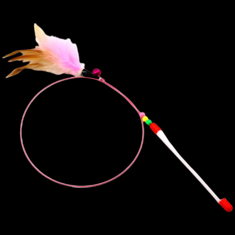 Elastic Steel Wire Feather Cat Teaser Wand