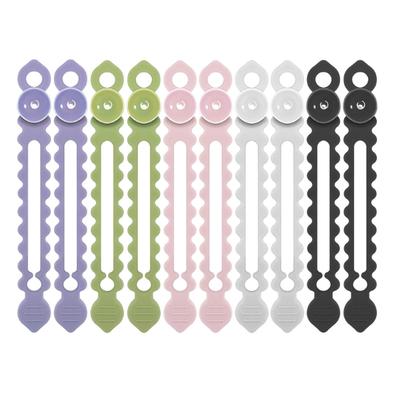 1 Set Silicone Suction Cup Cable Ties Reusable Wall Mount Wire Organiser for Home Office Car Cord Management