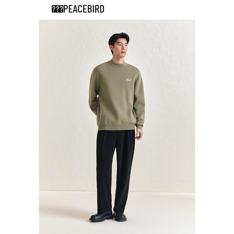 Peacebird Men's Color Block Embroidered Pullover Sweater