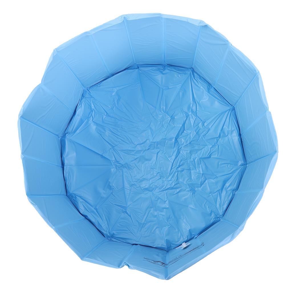 Folding Swimming Pool Water Proof PVC Non Inflatable Folding Kiddie Pool with Reinforced Support for Indoor Outdoor Type 1 35.4x35.4x17.7in