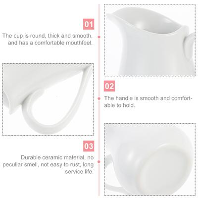 1Pcs Delicate Milk Cup Ceramic Coffee Container V-Shaped Mouth Creative Design Suitable for Coffee Milk Pudding Sauces Food