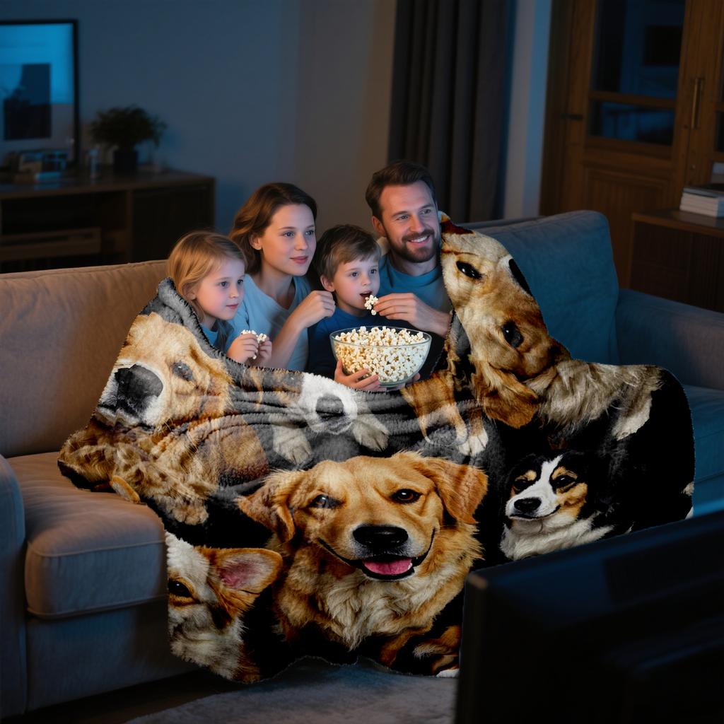 A Variety Of Cute Pet Dogs Blanket Flannel Blanket Throw Blankets for Bedding Sofa Ultra-Soft Bedroom Quilt Pet Blanket Movie