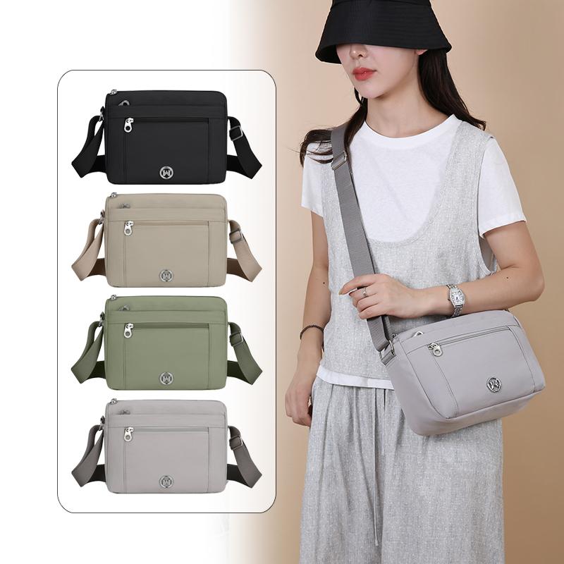 Lightweight Women's Bag Multi-Layer Nylon Travel Shoulder Bag