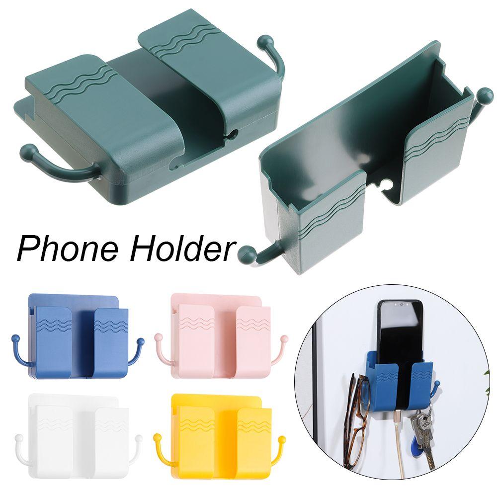 With Adhesive Phone Organizer Box Data Cable Hooks Phone Stand Telecontroller Storage Phone Holder
