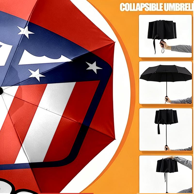 Custom Name Personalized football team Print Umbrella, Auto Open Close, 8‑Rib Sturdy Frame, Commute Camping Hiking Use, Birthday Gift