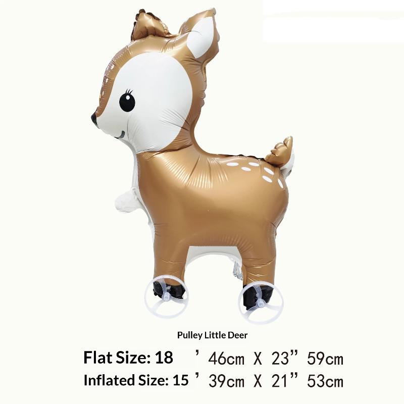 4D Cartoon Foil Balloons Elephant Stand Walking Balloon With Wheel For Kids Birthday Party Decoration Baby Shower