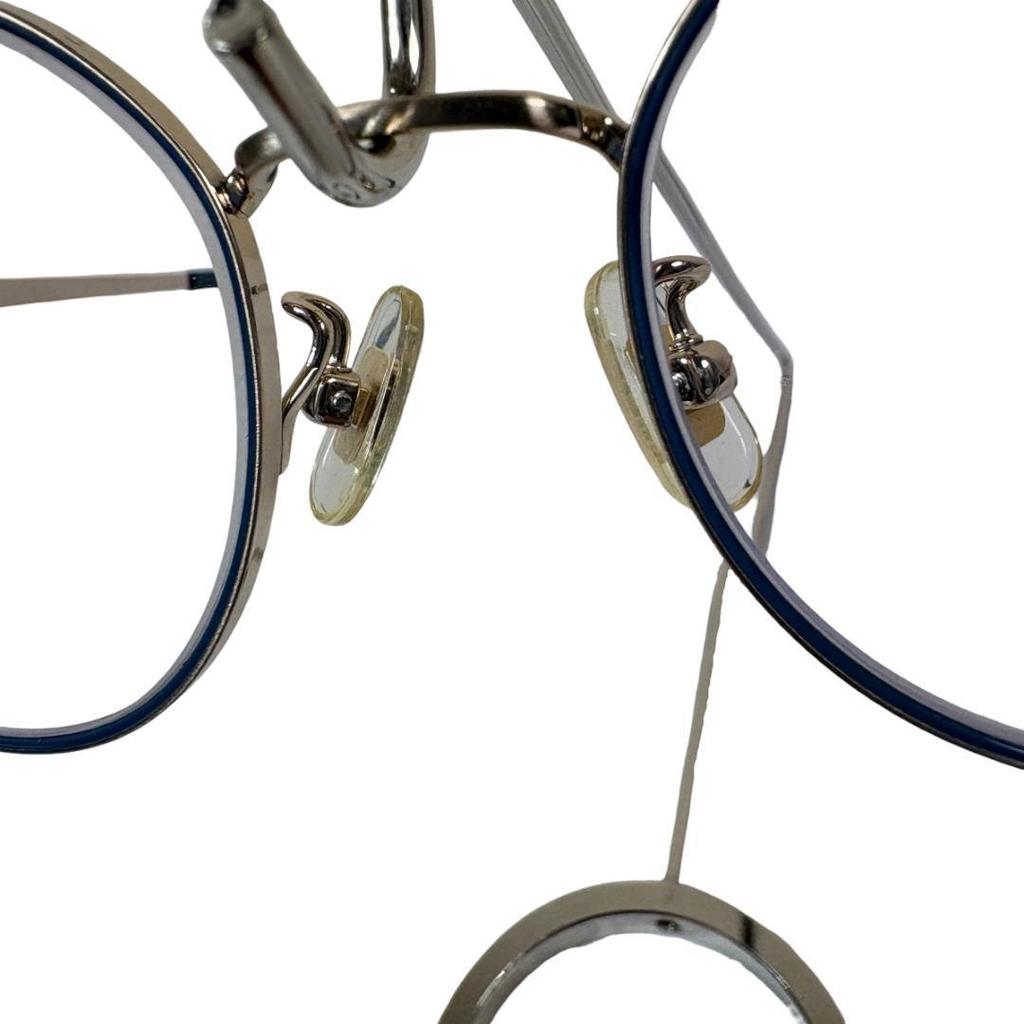 Used FURLA Glasses Titanium Smoky Blue Round Crown Panto