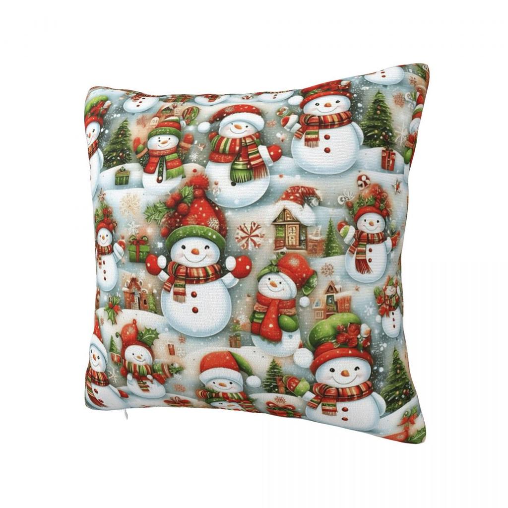 Christmas Snowman Pillowcase Double-Sided Printing Polyester Cushion Cover Decor Throw Pillow Case Cover Home Drop Shipping
