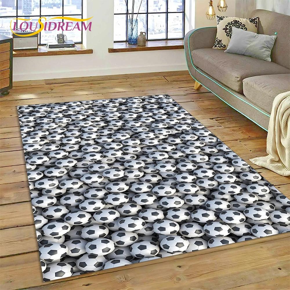 3D-Teppich mit Fußballfeld für Schlafzimmer, Wohnzimmer, Sofa-Dekoration, Kinderspiel, große Dekoration, Bodenmatte, Geschenk