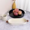 Creative Fruit Plate Metal Round Candy Dish with Handle Oval Table Tray Large Storage Tray for Living Room Snacks Decoration