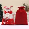 Christmas New Gift Bag Cross-border Large Bundle Mouth Bag Decorative Ornament Candy Bag Cartoon Snowman Old Man Portable